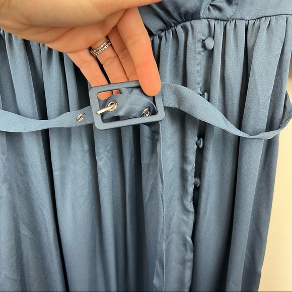 NWOT KATE SPADE NY Slate Blue Satin Midi Dress Size 6 - Picture 10 of 11